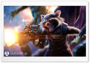 Rocket Raccoon Pumped Up by Awesome Design Studio Ultra HD Wallpaper for 4K UHD Widescreen desktop, tablet & smartphone