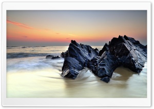 Rocks On Sea Shore Ultra HD Wallpaper for 4K UHD Widescreen desktop, tablet & smartphone