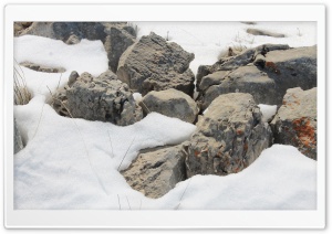 Rocks On The Snow Ultra HD Wallpaper for 4K UHD Widescreen desktop, tablet & smartphone