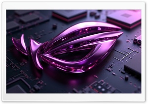 ROG Purple Glass Logo 4K UHD Wallpaper for Widescreen and UltraWide Desktop, UltraHD TV, Smartphone, Tablet