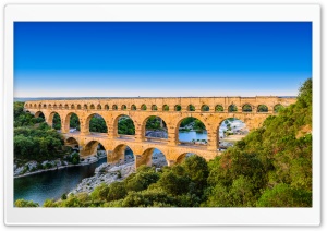 Roman Aqueduct Pont du Gard 4K UHD Wallpaper for Widescreen and UltraWide Desktop, UltraHD TV, Smartphone, Tablet