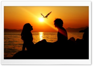 Romantic Couple Sunset Ultra HD Wallpaper for 4K UHD Widescreen desktop, tablet & smartphone
