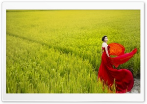 Romantic Lady In Red Ultra HD Wallpaper for 4K UHD Widescreen desktop, tablet & smartphone