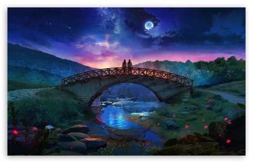 Romantic, Landscape, Sunset, Moon, Bridge UltraHD Wallpaper for UHD 16:9 ; HD 16:9 ; UltraWide 21:9 24:10 32:9 32:10 ; Widescreen 16:10 5:3 ; Fullscreen 4:3 5:4 3:2 ; Tablet 1:1 ; Mobile 9:16 9:19.5 9:20 9:21 9:22 10:16 2:3 3:5 3:4 ; Dual 16:10 5:3 16:9 4:3 5:4 3:2 ;