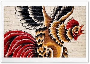 Rooster Street Art Ultra HD Wallpaper for 4K UHD Widescreen desktop, tablet & smartphone