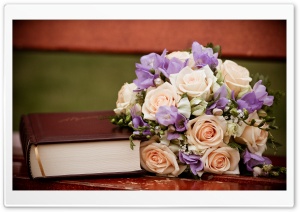 Roses Bouquet And A Book Ultra HD Wallpaper for 4K UHD Widescreen desktop, tablet & smartphone