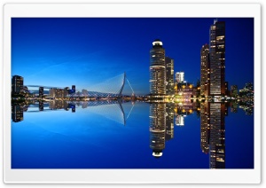 Rotterdam Skyline Night Ultra HD Wallpaper for 4K UHD Widescreen desktop, tablet & smartphone