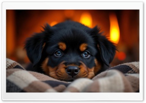 Rottweiler Puppy 4K UHD Wallpaper for Widescreen and UltraWide Desktop, UltraHD TV, Smartphone, Tablet