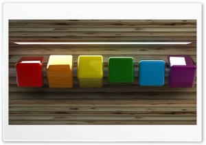 Row of Coloured Cubes Ultra HD Wallpaper for 4K UHD Widescreen desktop, tablet & smartphone