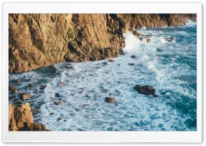 Rugged Shores and Breaking Waves 4K UHD Wallpaper for Widescreen and UltraWide Desktop, UltraHD TV, Smartphone, Tablet