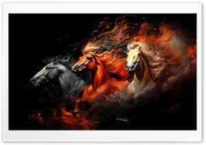 Running Horses Digital Art Ultra HD Wallpaper for 4K UHD Widescreen desktop, tablet & smartphone