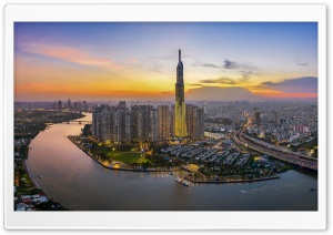 Saigon City at Night, Vietnam Ultra HD Wallpaper for 4K UHD Widescreen desktop, tablet & smartphone
