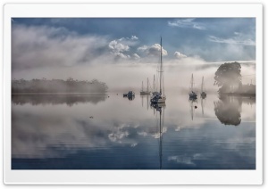 Sailboats In The Fog Ultra HD Wallpaper for 4K UHD Widescreen desktop, tablet & smartphone