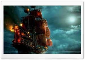 Sailing Ship Painting Ultra HD Wallpaper for 4K UHD Widescreen desktop, tablet & smartphone