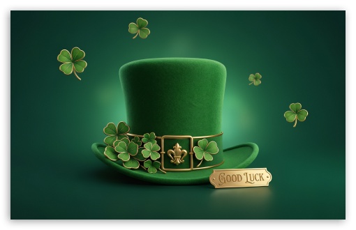 Saint Patricks Day Lucky Leprechaun Hat UltraHD Wallpaper for UHD 16:9 ; HD 16:9 ; UltraWide 21:9 24:10 ; Widescreen 16:10 5:3 ; Fullscreen 4:3 5:4 3:2 ; Tablet 1:1 ; Dual 4:3 5:4 ;