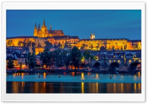 Saints Vitus Cathedral and Charles Bridge, Prague, Czechia Ultra HD Wallpaper for 4K UHD Widescreen desktop, tablet & smartphone