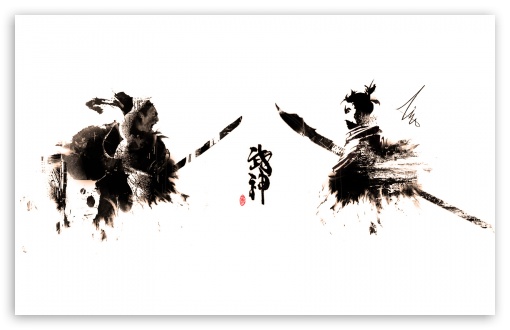 Samurai Ink-Splatter UltraHD Wallpaper for Wide 16:10 5:3 Widescreen WHXGA WQXGA WUXGA WXGA WGA ; 8K UHD TV 16:9 Ultra High Definition 2160p 1440p 1080p 900p 720p ; Mobile 5:3 16:9 - WGA 2160p 1440p 1080p 900p 720p ;