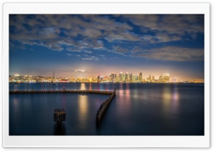 San Diego Bay at Night Ultra HD Wallpaper for 4K UHD Widescreen desktop, tablet & smartphone