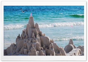 Sandcastles On The Beach Ultra HD Wallpaper for 4K UHD Widescreen desktop, tablet & smartphone