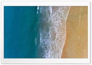 Sandy Beach Ocean Waves Aerial View Ultra HD Wallpaper for 4K UHD Widescreen desktop, tablet & smartphone