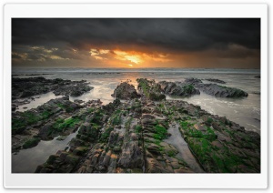 Sandymouth Beach Low Tide Ultra HD Wallpaper for 4K UHD Widescreen desktop, tablet & smartphone