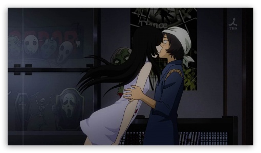 sankarea rea and chihiro kiss UltraHD Wallpaper for HD 16:9 ;