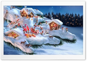 Santa and his Elves Ultra HD Wallpaper for 4K UHD Widescreen desktop, tablet & smartphone