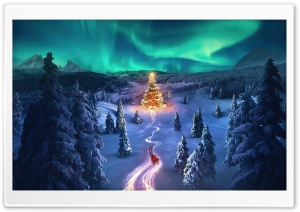 Santa Claus Coming With Gifts 4K UHD Wallpaper for Widescreen and UltraWide Desktop, UltraHD TV, Smartphone, Tablet