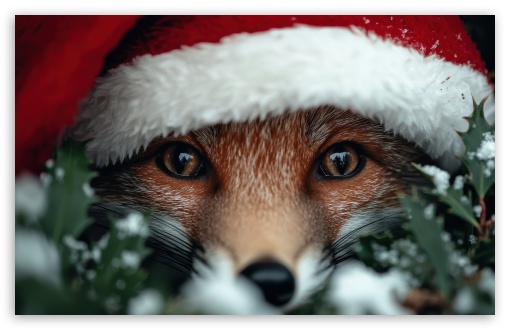 Santa Fox, Christmas Holiday UltraHD Wallpaper for UHD 16:9 ; HD 16:9 ; UltraWide 21:9 24:10 ; Widescreen 16:10 5:3 ; Fullscreen 4:3 5:4 3:2 ; Tablet 1:1 ; Mobile 9:16 9:19.5 9:20 9:21 9:22 10:16 2:3 3:5 3:4 ;