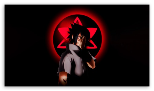 Sasuke Uchiha, Sharingan eye, Mangekyo Sharingan symbol, Naruto UltraHD Wallpaper for UHD 16:9 ; HD 16:9 ;
