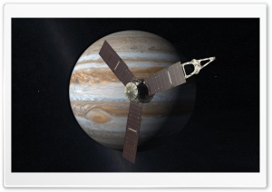 Satellite Orbiting Jupiter Ultra HD Wallpaper for 4K UHD Widescreen desktop, tablet & smartphone