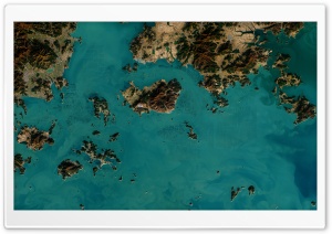 Satellite View of South Korea's Seaweed Farms 4K UHD Wallpaper for Widescreen and UltraWide Desktop, UltraHD TV, Smartphone, Tablet