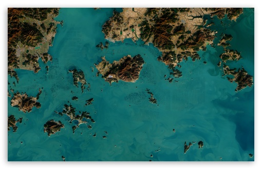 Satellite View of South Korea's Seaweed Farms UltraHD Wallpaper for UHD 16:9 ; HD 16:9 ; UltraWide 21:9 24:10 32:9 32:10 ; Widescreen 16:10 5:3 ; Fullscreen 4:3 5:4 3:2 ; Tablet 1:1 ; Mobile 9:16 9:19.5 9:20 9:21 10:16 2:3 3:5 3:4 ; Dual 16:10 5:3 16:9 4:3 5:4 3:2 ;