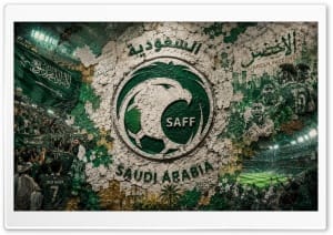 Saudi Arabia National Football Team Logo 4K UHD Wallpaper for Widescreen and UltraWide Desktop, UltraHD TV, Smartphone, Tablet