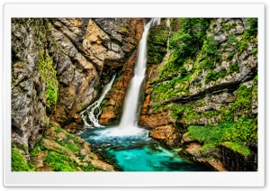 Savica Falls - Slovenia 4K UHD Wallpaper for Widescreen and UltraWide Desktop, UltraHD TV, Smartphone, Tablet