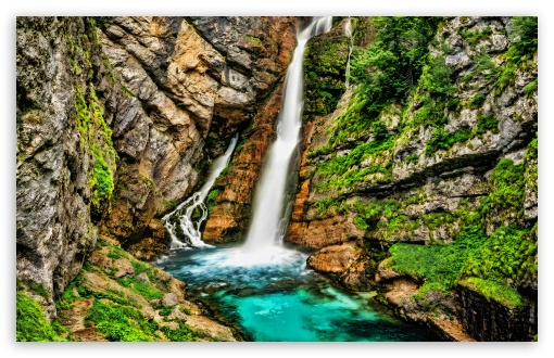 Savica Falls - Slovenia UltraHD Wallpaper for Widescreen 16:10 ;