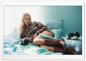 Scarlett Johansson and Kittens for Vanity Fair 4K UHD Wallpaper for Widescreen and UltraWide Desktop, UltraHD TV, Smartphone, Tablet