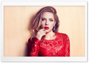 Scarlett Johansson In Red Dress Ultra HD Wallpaper for 4K UHD Widescreen desktop, tablet & smartphone