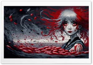 Scary Halloween Girl Background 2023 Ultra HD Wallpaper for 4K UHD Widescreen desktop, tablet & smartphone