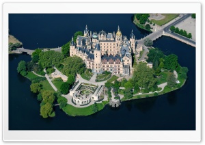 Schwerin Castle From Above Ultra HD Wallpaper for 4K UHD Widescreen Desktop, Lockscreen, Screensaver, TV, Tablet, Smartphone