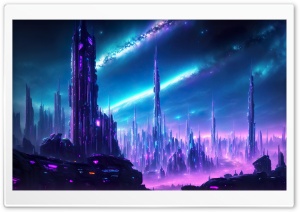 Sci-fi Cyberpunk City Ultra HD Wallpaper for 4K UHD Widescreen desktop, tablet & smartphone