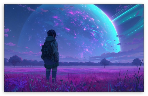 Sci-fi, Girl, Boy, Travel, Exploring, Planet, Purple UltraHD Wallpaper for UHD 16:9 ; HD 16:9 ; UltraWide 21:9 24:10 ; Widescreen 16:10 5:3 ; Fullscreen 4:3 5:4 3:2 ; Tablet 1:1 ; Mobile 9:16 9:19.5 9:20 10:16 2:3 3:5 3:4 ;
