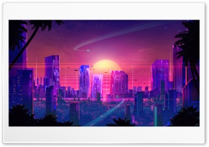 SciFi City Illustration Ultra HD Wallpaper for 4K UHD Widescreen desktop, tablet & smartphone