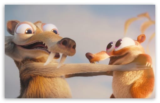 Scrat and Baby Scrat   Ice Age Scrat Tales Animated Series UltraHD Wallpaper for UHD 16:9 ; HD 16:9 ; UltraWide 21:9 24:10 32:10 ; Widescreen 16:10 ; Dual 16:10 ;