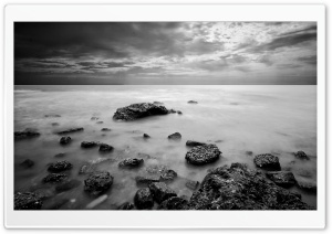 Sea In Black And White Ultra HD Wallpaper for 4K UHD Widescreen desktop, tablet & smartphone