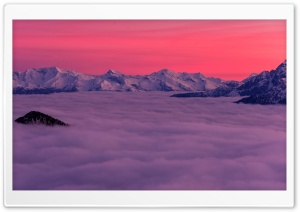 Sea of Clouds in the Mountains 4K UHD Wallpaper for Widescreen and UltraWide Desktop, UltraHD TV, Smartphone, Tablet