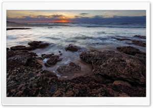 Sea Rocks, Sunset Ultra HD Wallpaper for 4K UHD Widescreen desktop, tablet & smartphone