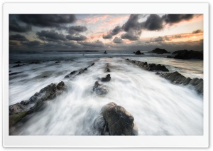 Sea, Rocks, Welcombe Mouth, North Devon, England Ultra HD Wallpaper for 4K UHD Widescreen desktop, tablet & smartphone