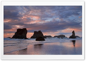 Sea Stacks At Sunset Bandon Oregon Ultra HD Wallpaper for 4K UHD Widescreen desktop, tablet & smartphone