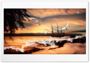 Seascape 4K UHD Wallpaper for Widescreen and UltraWide Desktop, UltraHD TV, Smartphone, Tablet